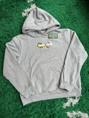 Denim Tears Embroidered Floral Logo Hoodie Grey