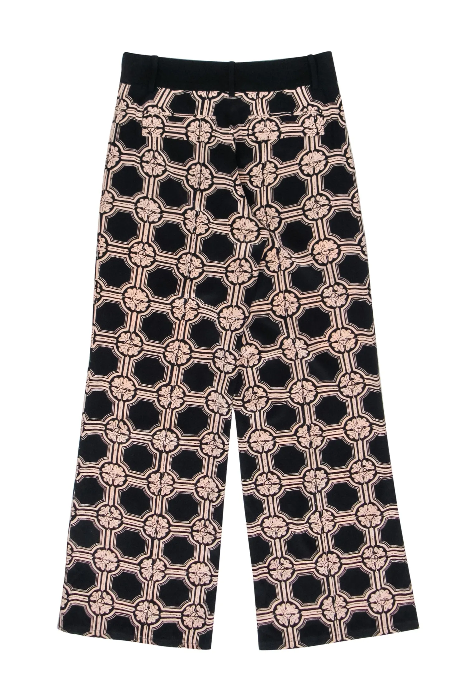 Derek Lam - Beige & Black Print Straight Leg Pants Sz 0