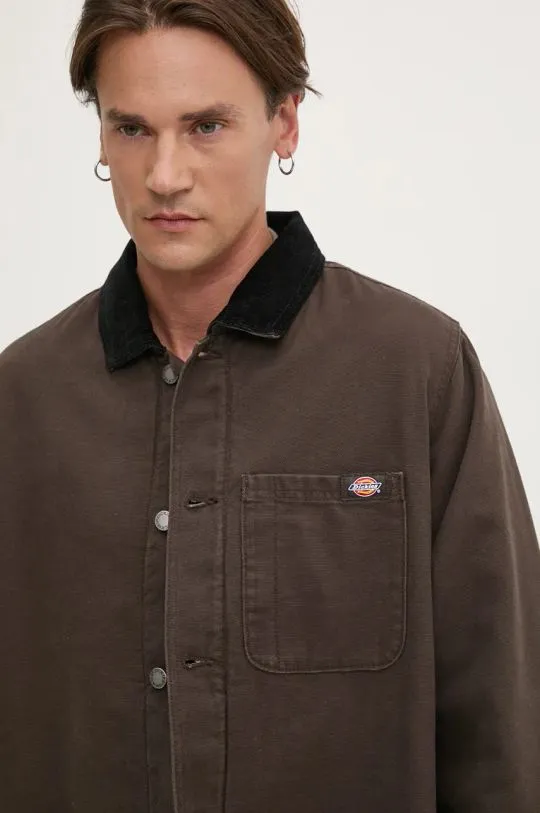 Dickies jacket Duck High Pile Flce Line Chore Jacket men's brown color DK0A4XGA