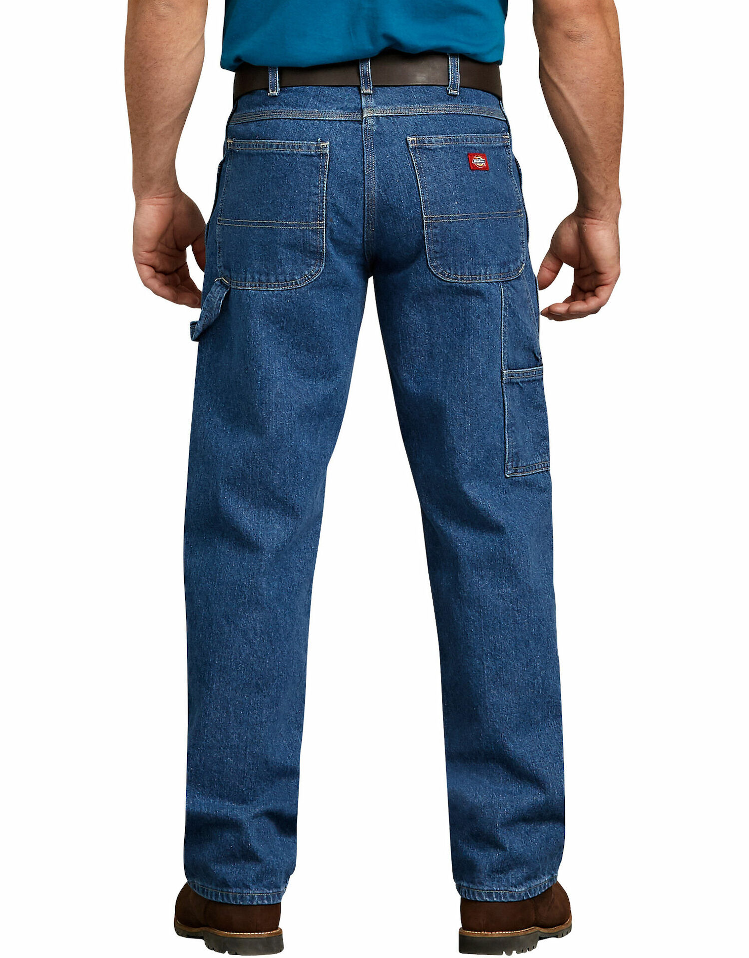 Dickies Men's Relaxed Fit Heavyweight Carpenter Jeans in Stonewashed Indigo Blue