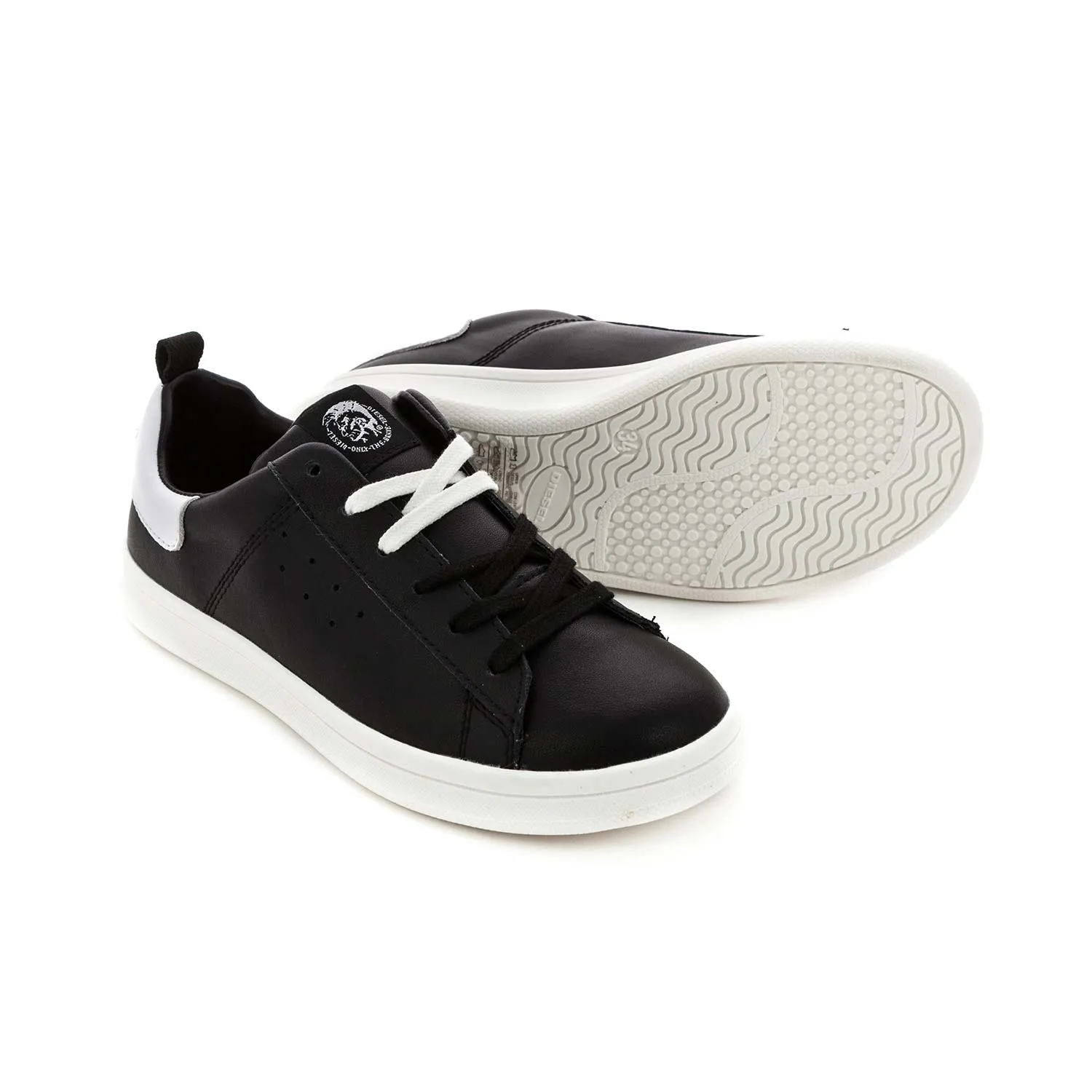 Diesel Unisex Black Logo Sneakers