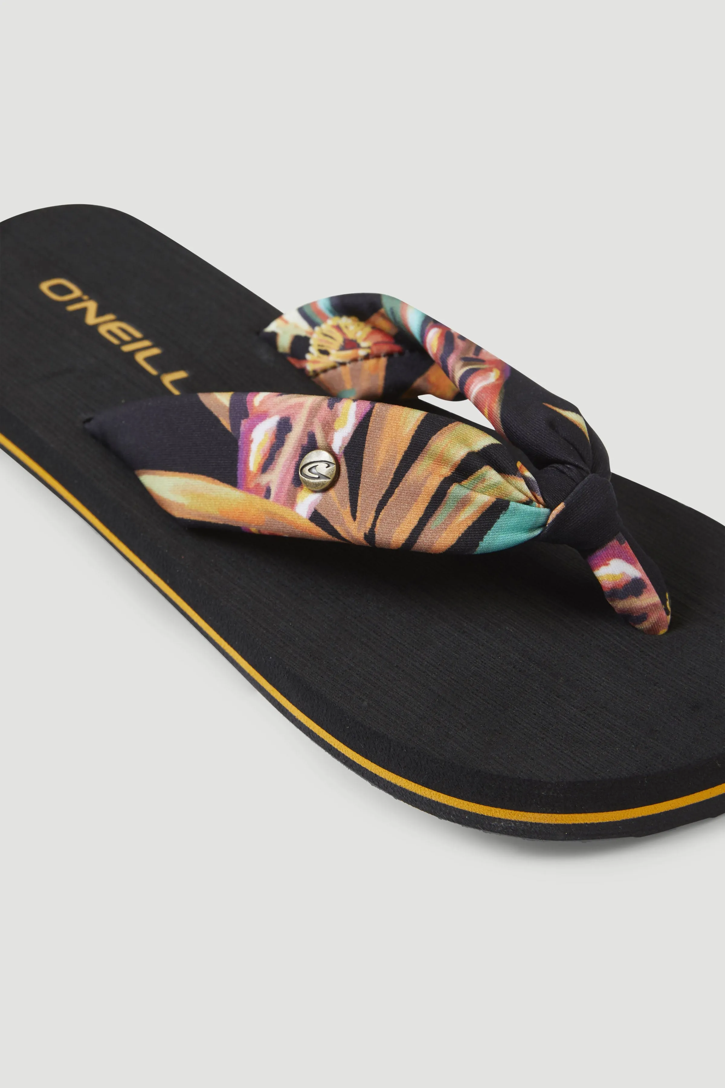 Ditsy Sun Sandals | Black Tropical Flower