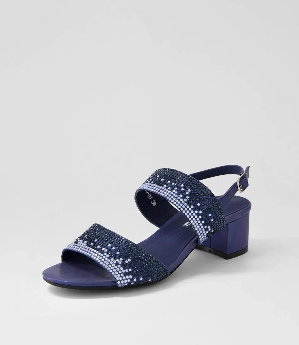 DJANGO & JULIETTE Aweso Navy Shimmer Multi Sandals