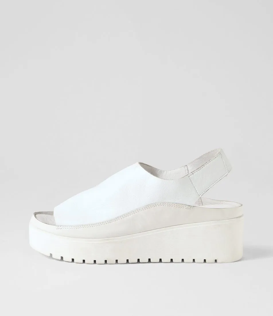 DJANGO & JULIETTE Ober White Leather Patent Sandals