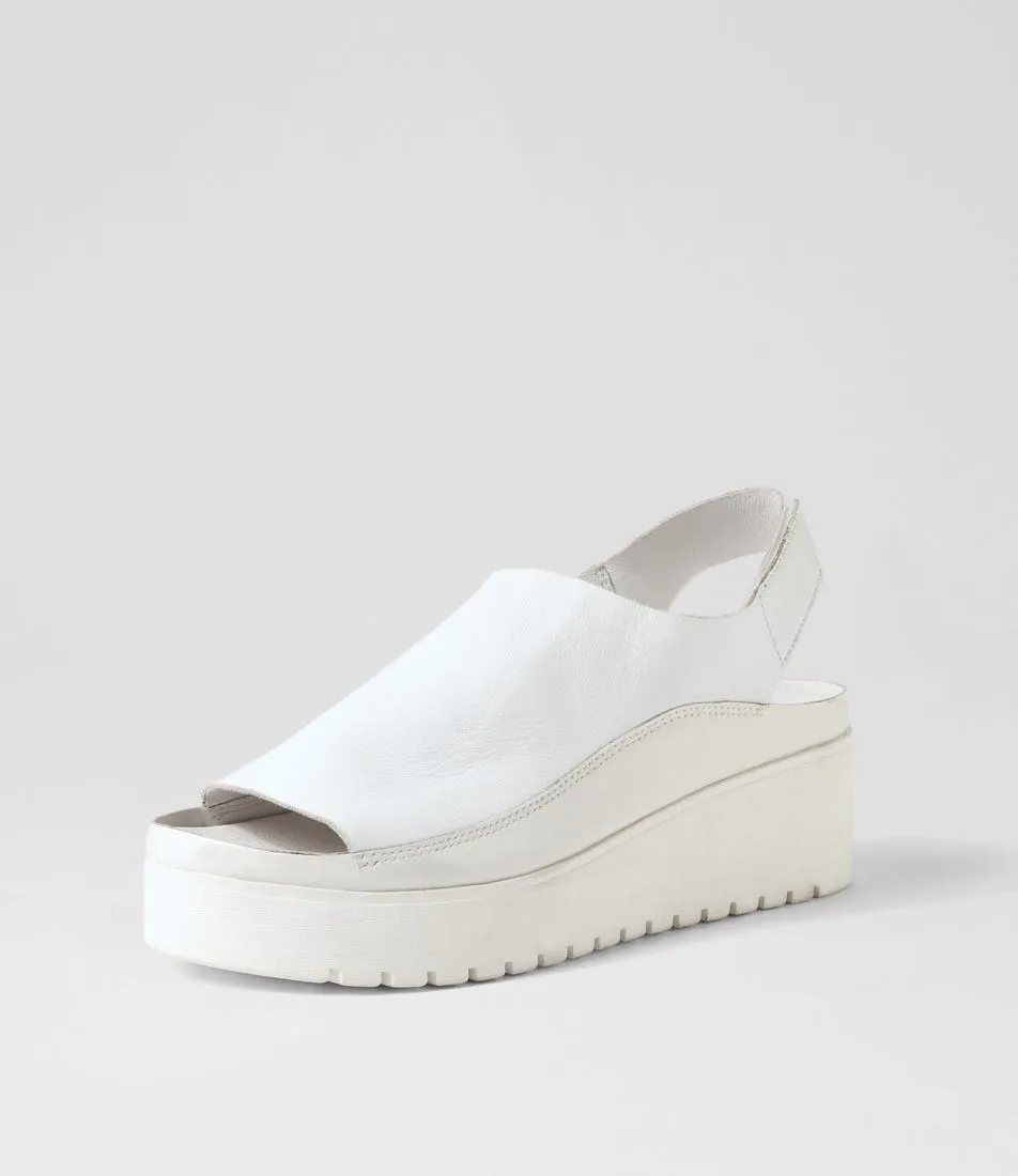 DJANGO & JULIETTE Ober White Leather Patent Sandals