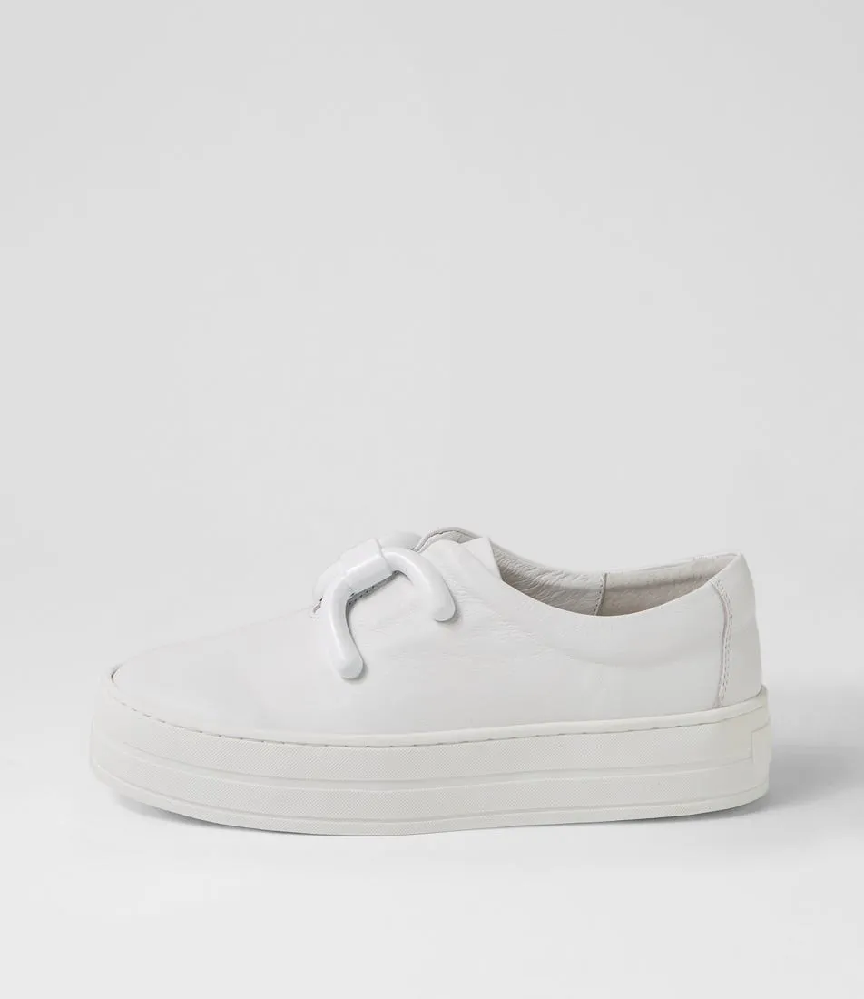 DJANGO & JULIETTE Shena White Leather Sneakers