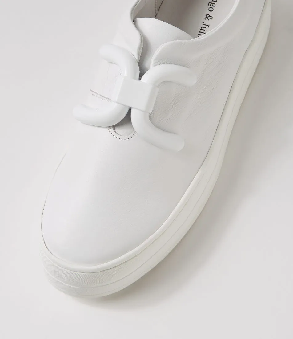 DJANGO & JULIETTE Shena White Leather Sneakers