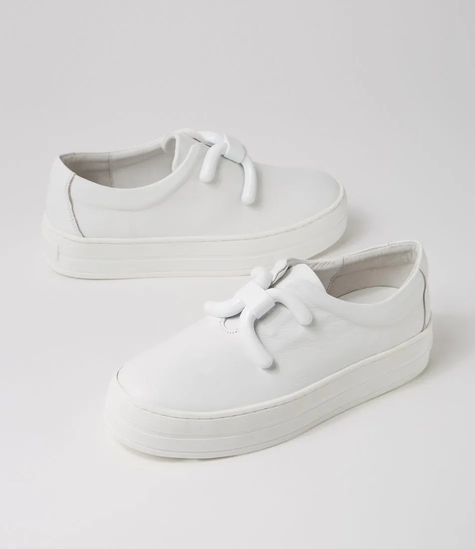 DJANGO & JULIETTE Shena White Leather Sneakers