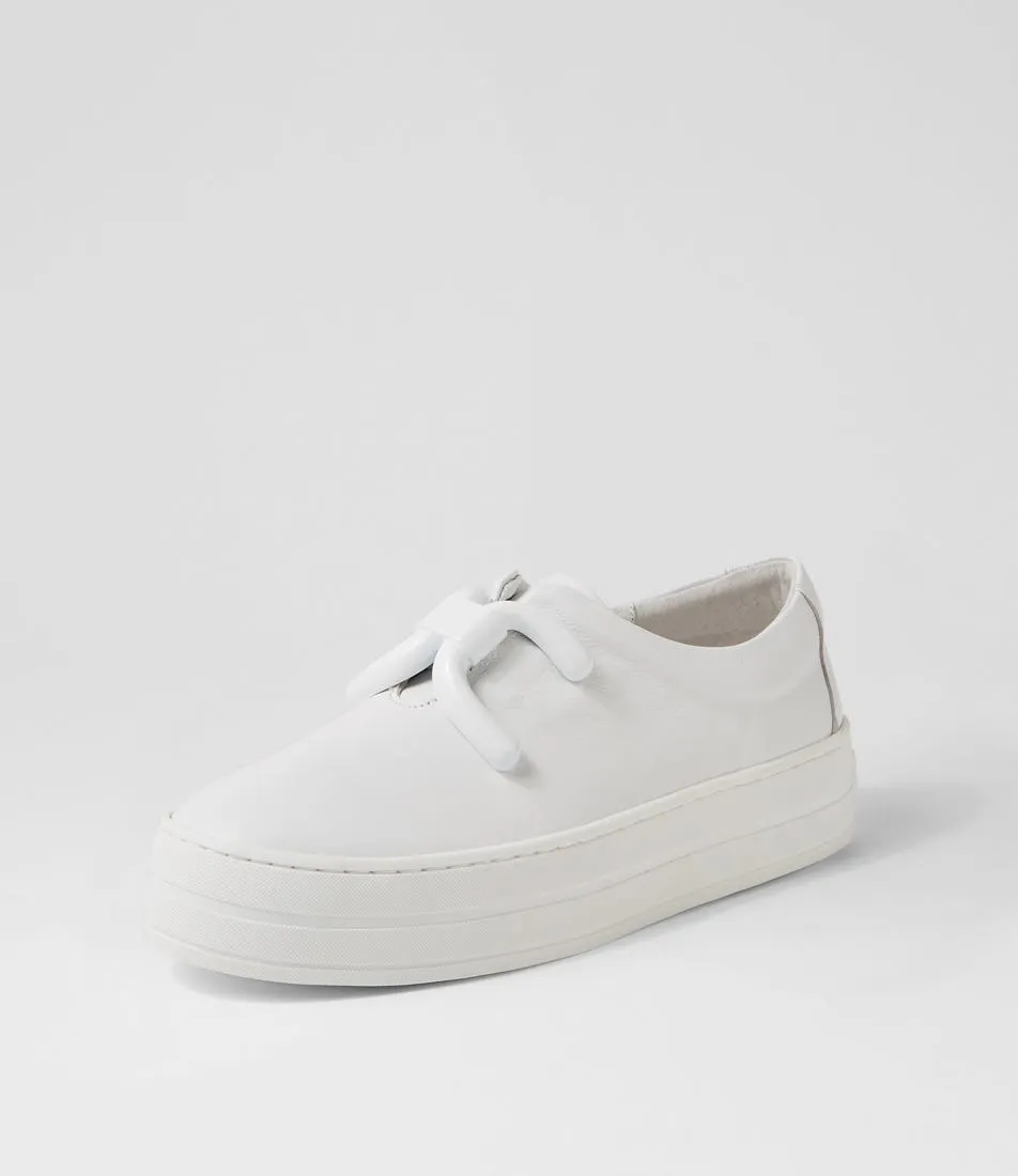 DJANGO & JULIETTE Shena White Leather Sneakers