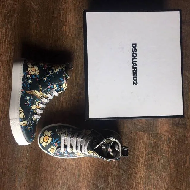 Dquared2 kids flower floral sneakers