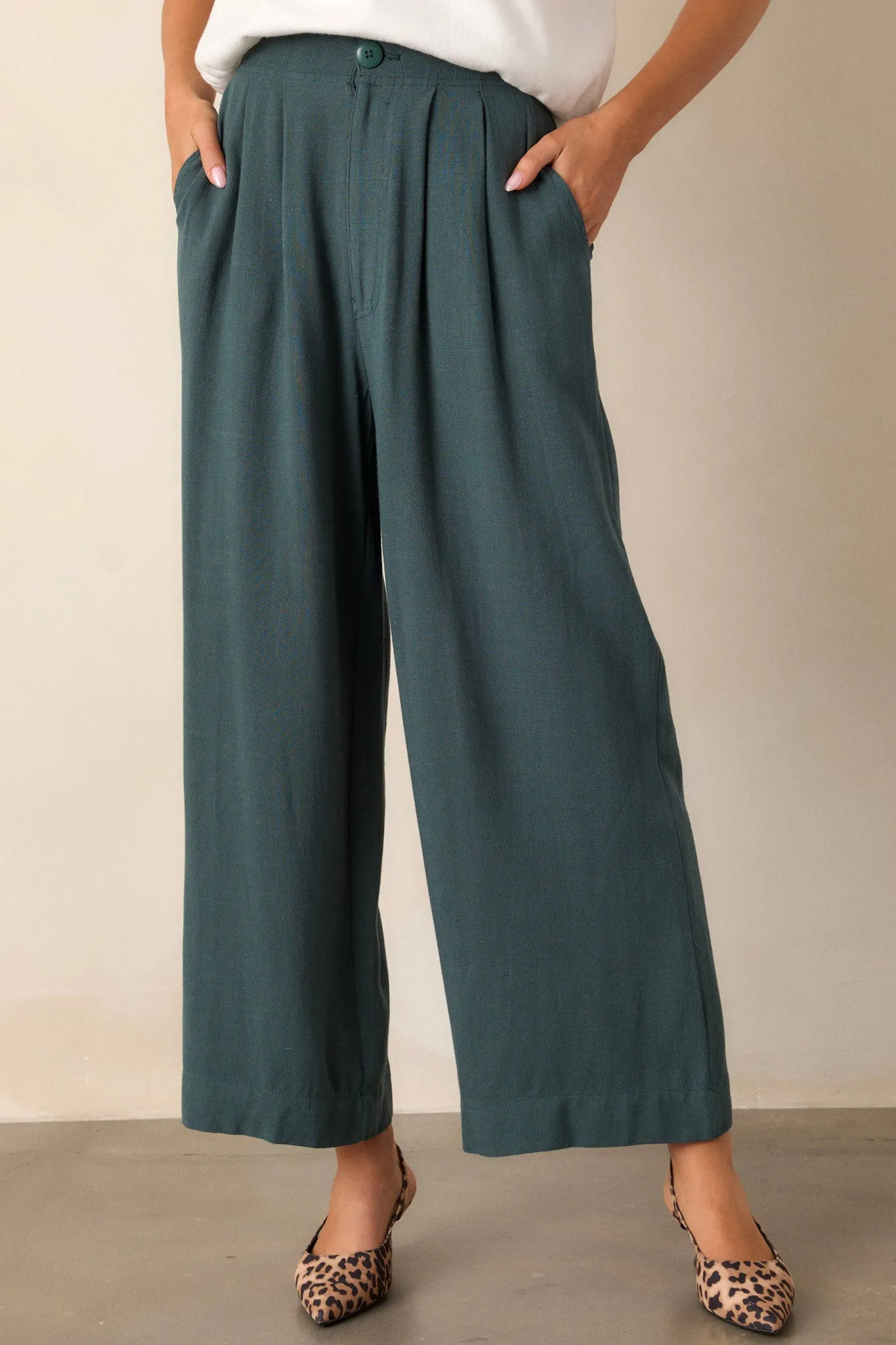 Drift Away Green Straight Leg Pants