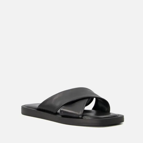 Dune London Licorice Cross Front Leather Sandals