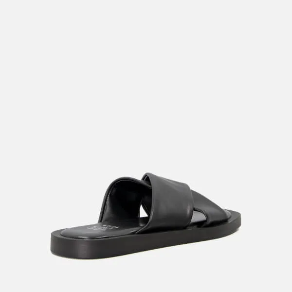 Dune London Licorice Cross Front Leather Sandals