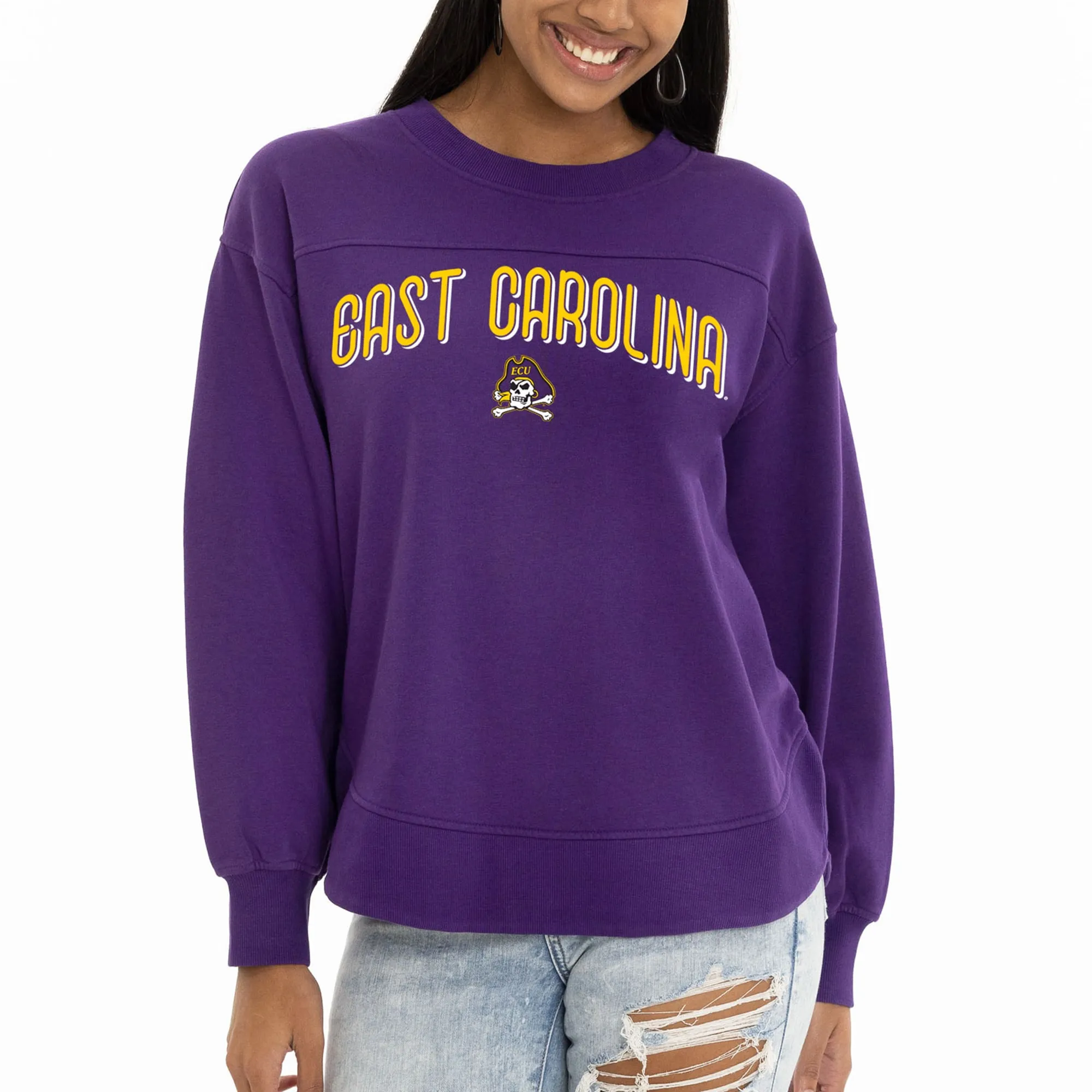  ECU Pirates Women's Purple Yvette Pullover Sweatshirt