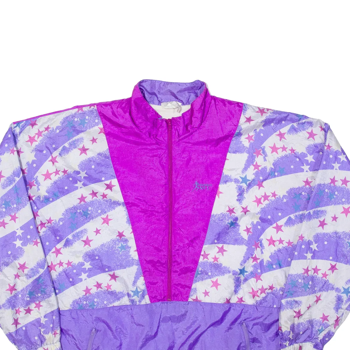 FAVORITE NO.1 Star Mens Shell Jacket Purple 90s Colourblock 3XL