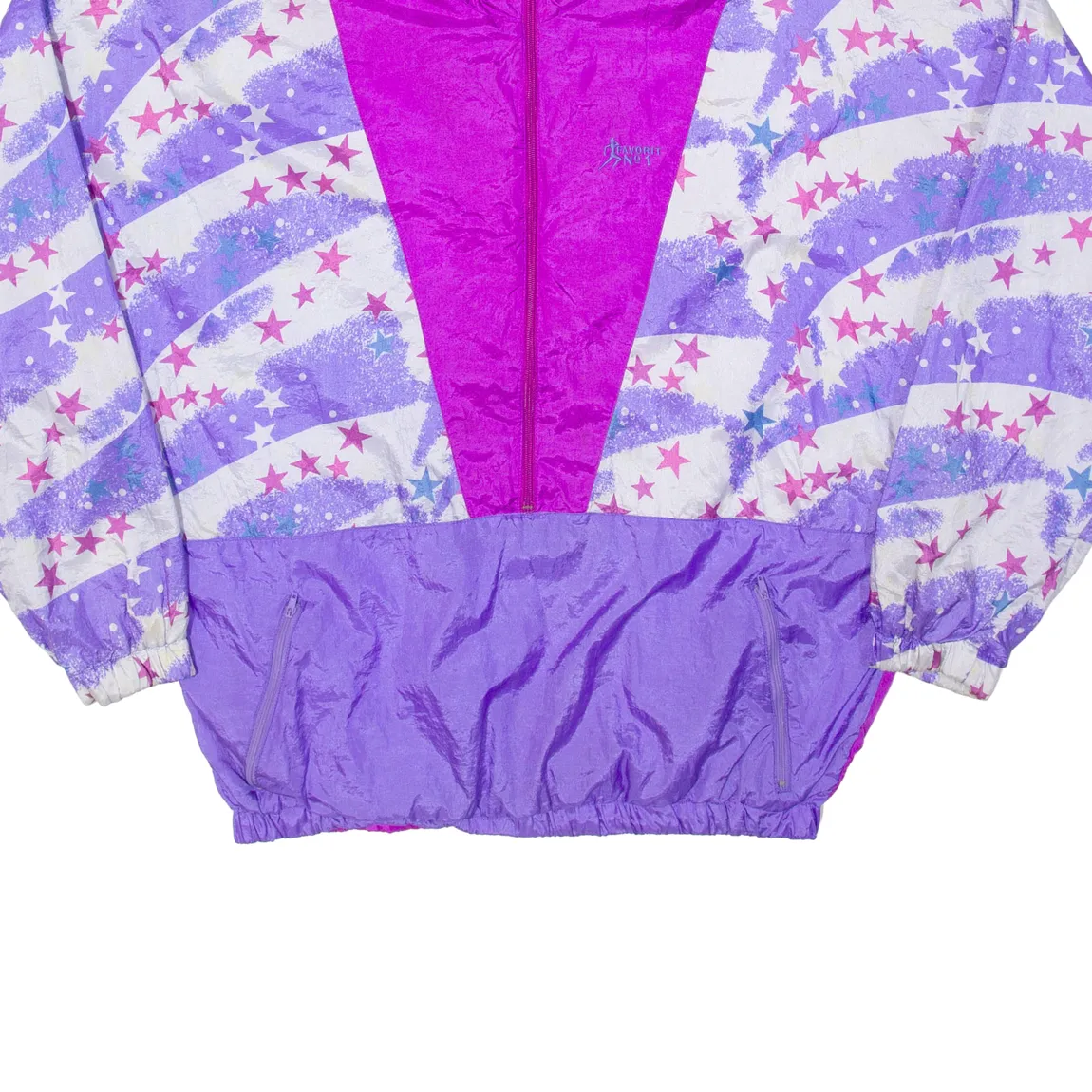 FAVORITE NO.1 Star Mens Shell Jacket Purple 90s Colourblock 3XL