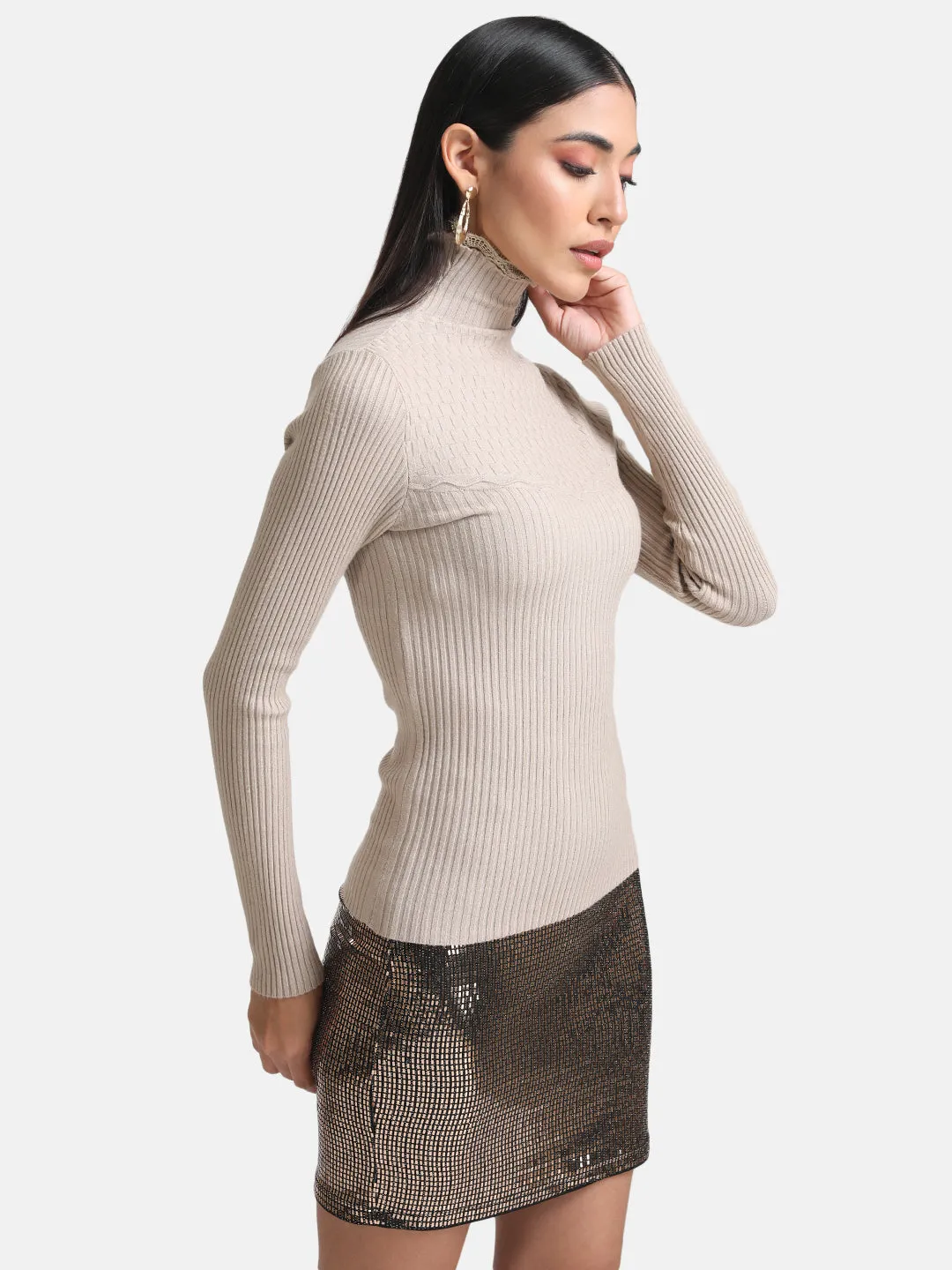 Fitted Turtle Neck Pullover