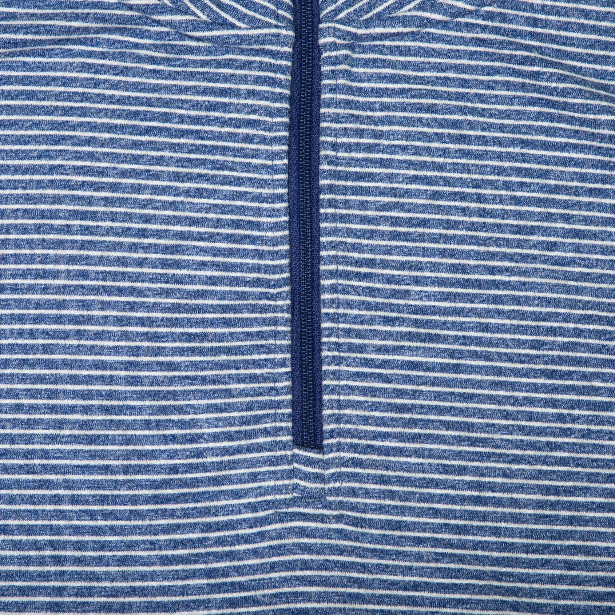 Flow Stripe Performance 1/4 Zip Pullover - Delft/White