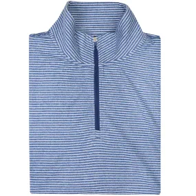 Flow Stripe Performance 1/4 Zip Pullover - Delft/White