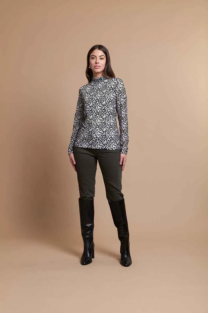 Foil LS Polo Neck Top