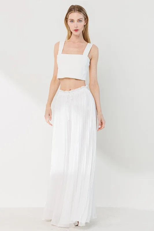 Fran Pleated Wide Leg Dress Pants - Off White