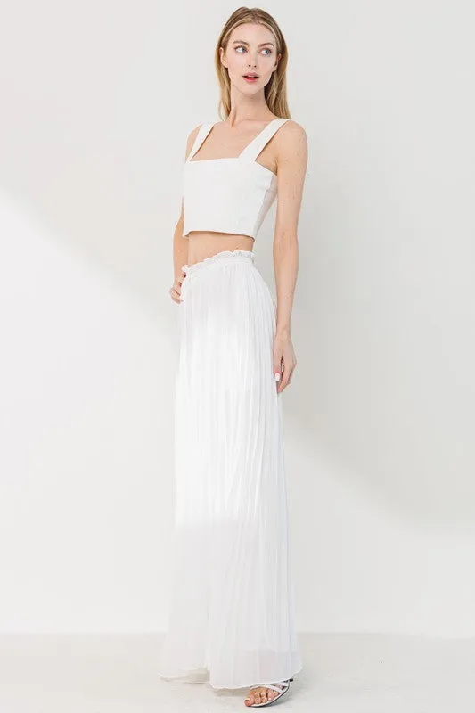 Fran Pleated Wide Leg Dress Pants - Off White