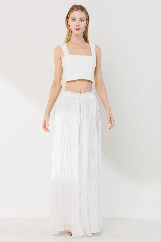 Fran Pleated Wide Leg Dress Pants - Off White