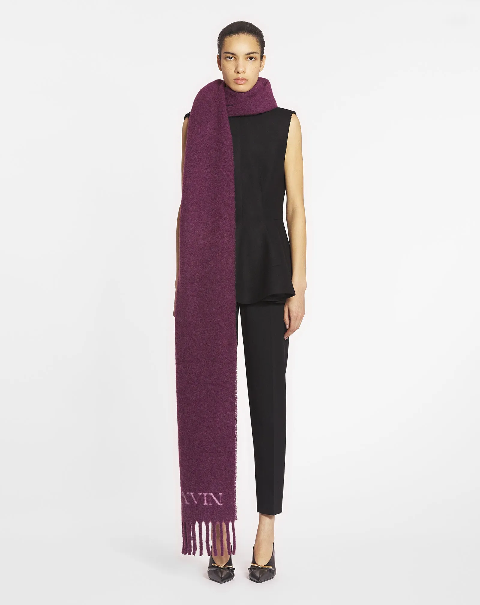 FRINGED SCARF IN WOOL