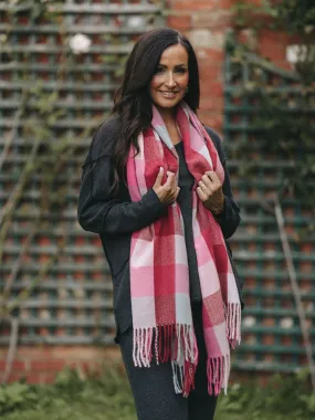 Fuchsia Checked Scarf