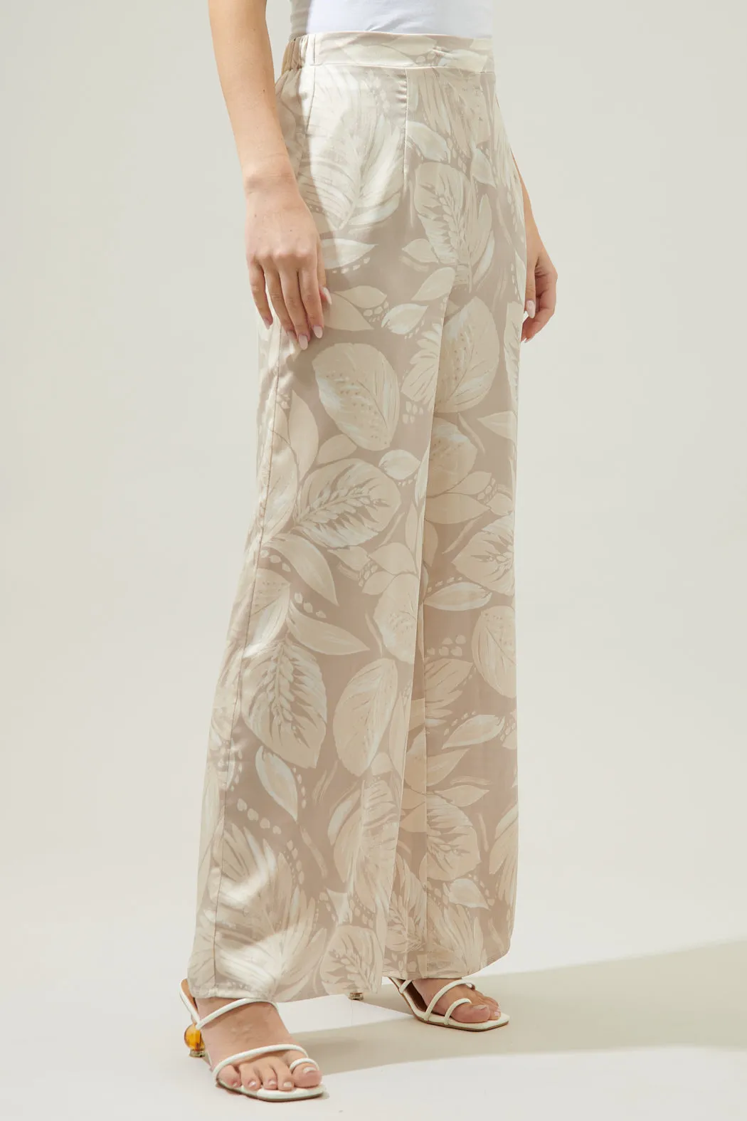 Gardenia Floral Wide Leg Pants