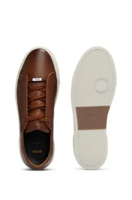 Gary burnished-leather trainers with hidden laces