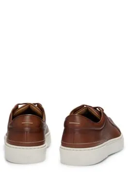 Gary burnished-leather trainers with hidden laces