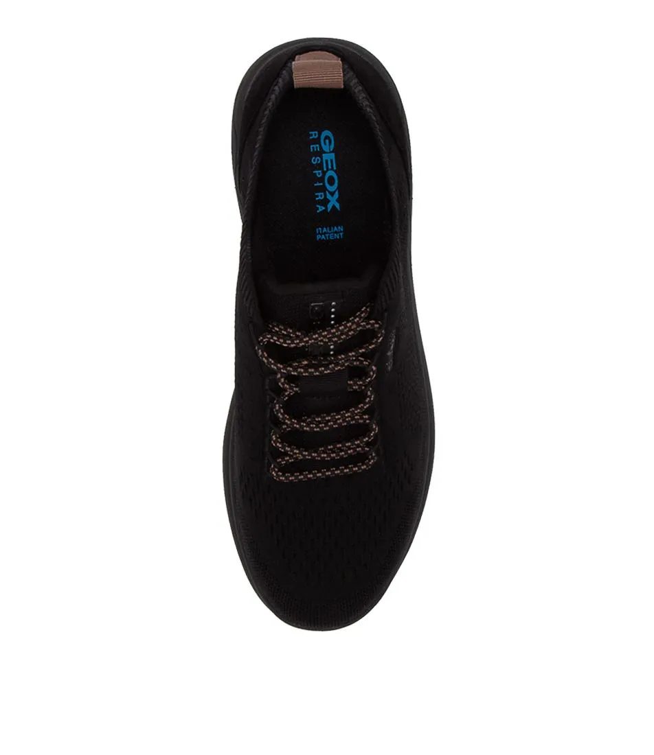 GEOX Spherica Black Fabric Sneakers