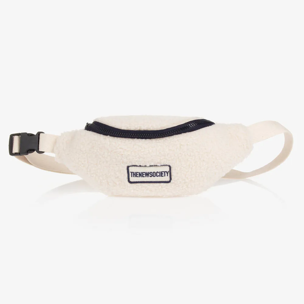 Girls Ivory Sherpa Fleece Belt Bag (32cm)