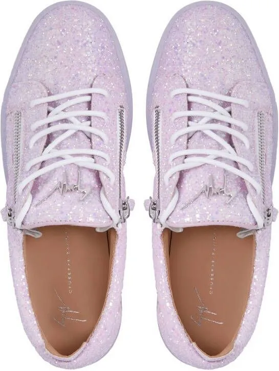 Giuseppe Zanotti sequin-embellished low-top sneakers Pink