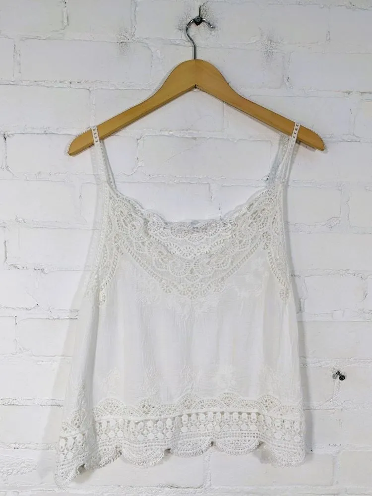 Gringo Strappy White Vest Top