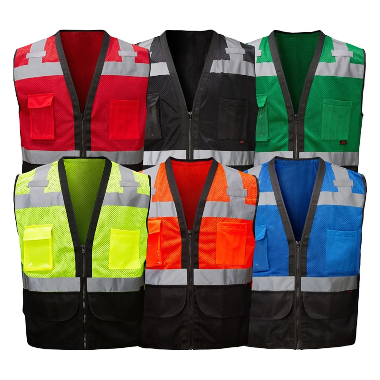 GSS Premium Black Heavy Duty Safety Vest Multi Pockets 1205