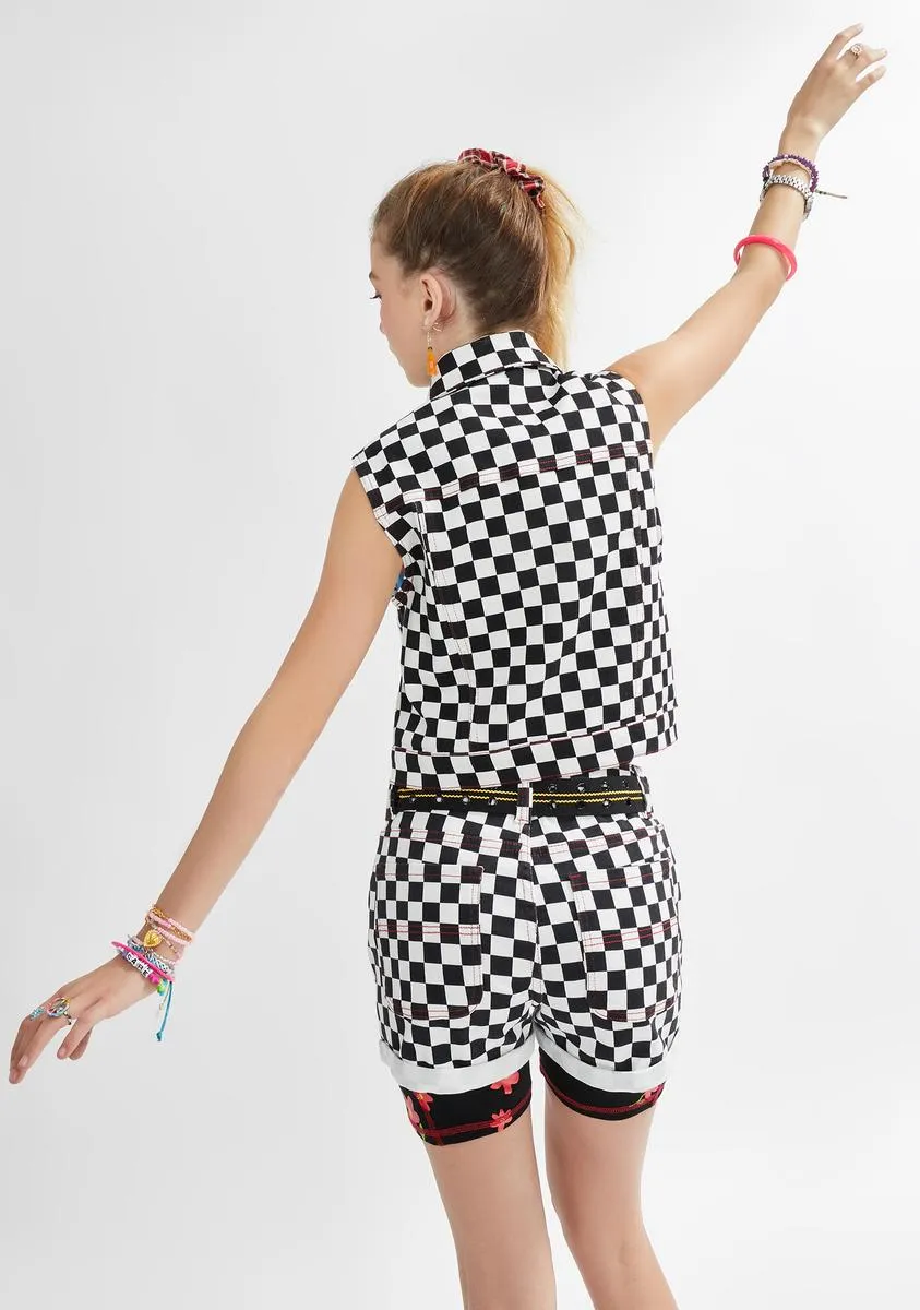 Having Fun Yet Checkered Vest-