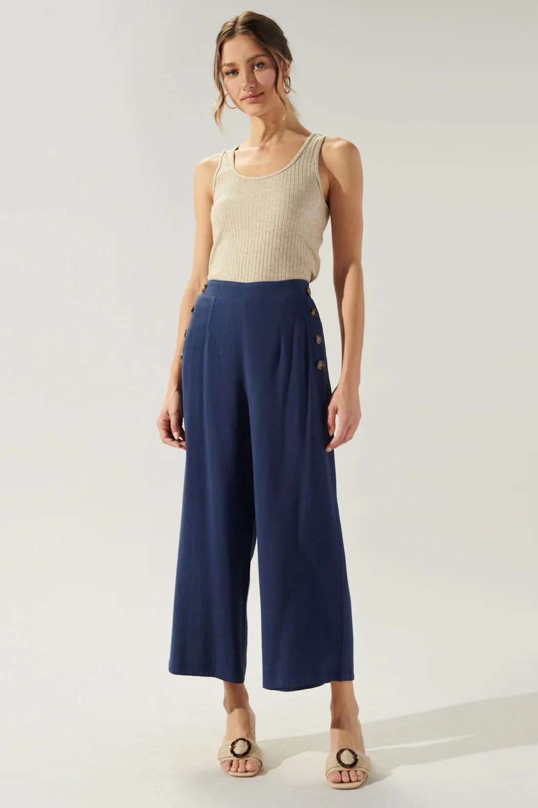 Heron Linen Wide Leg Pants