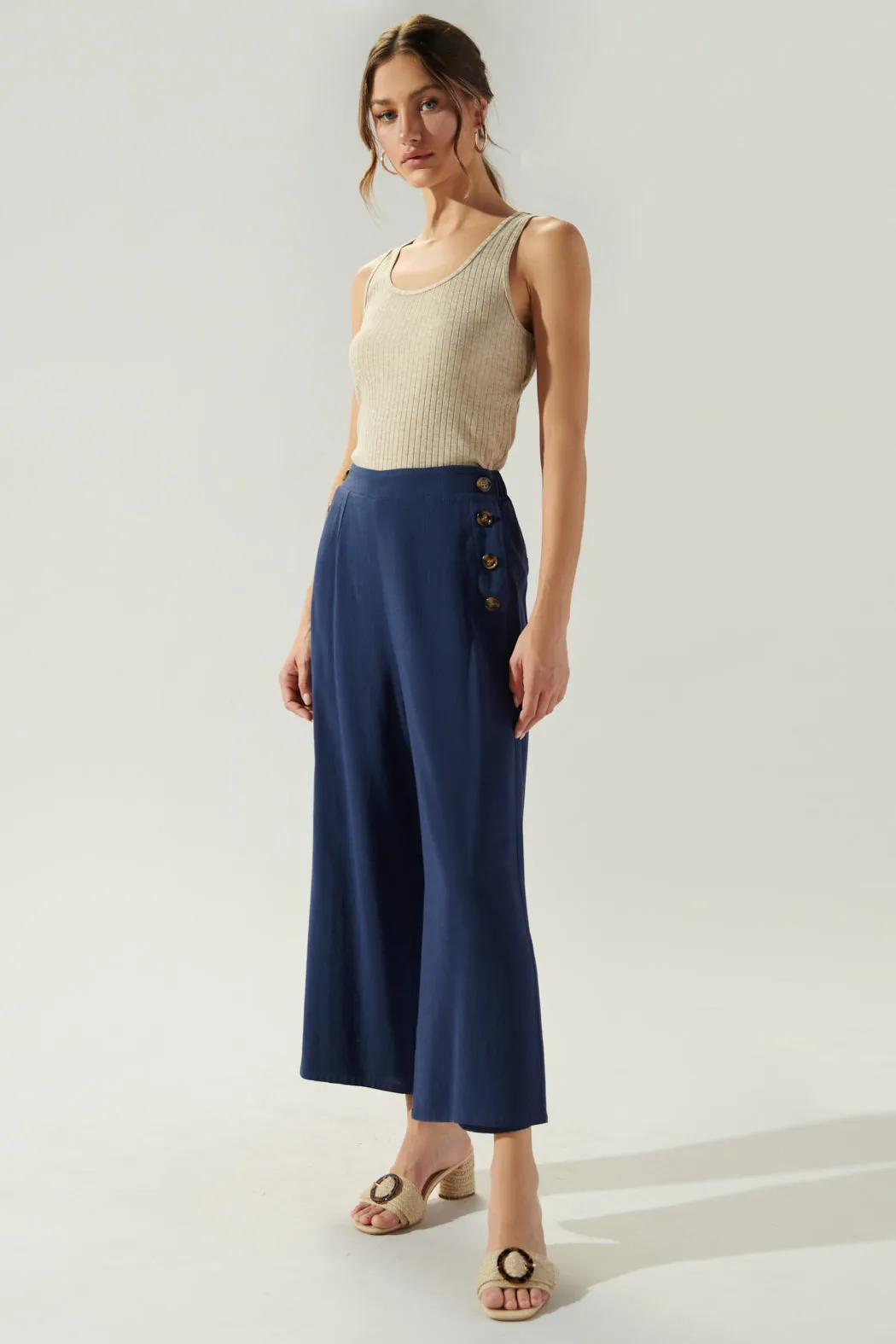 Heron Linen Wide Leg Pants