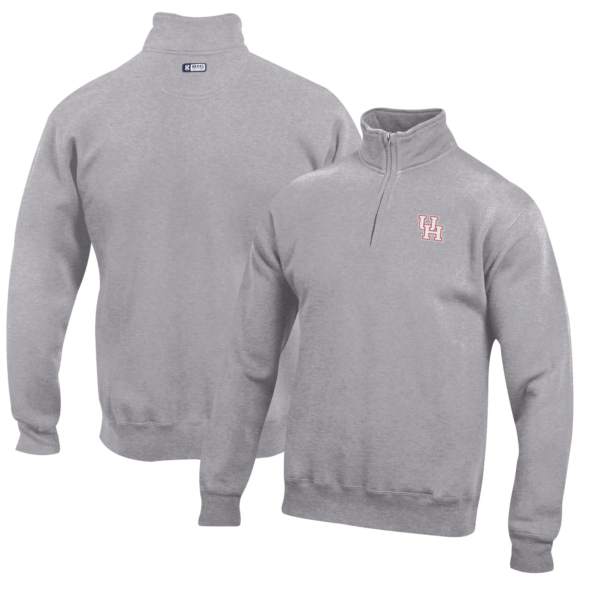 Houston Cougars Gray Big Cotton Quarter-Zip Pullover Sweatshirt