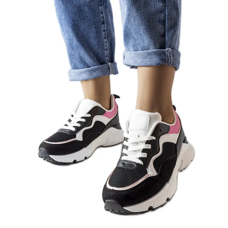 Inna Black and pink sports sneakers from Fauren