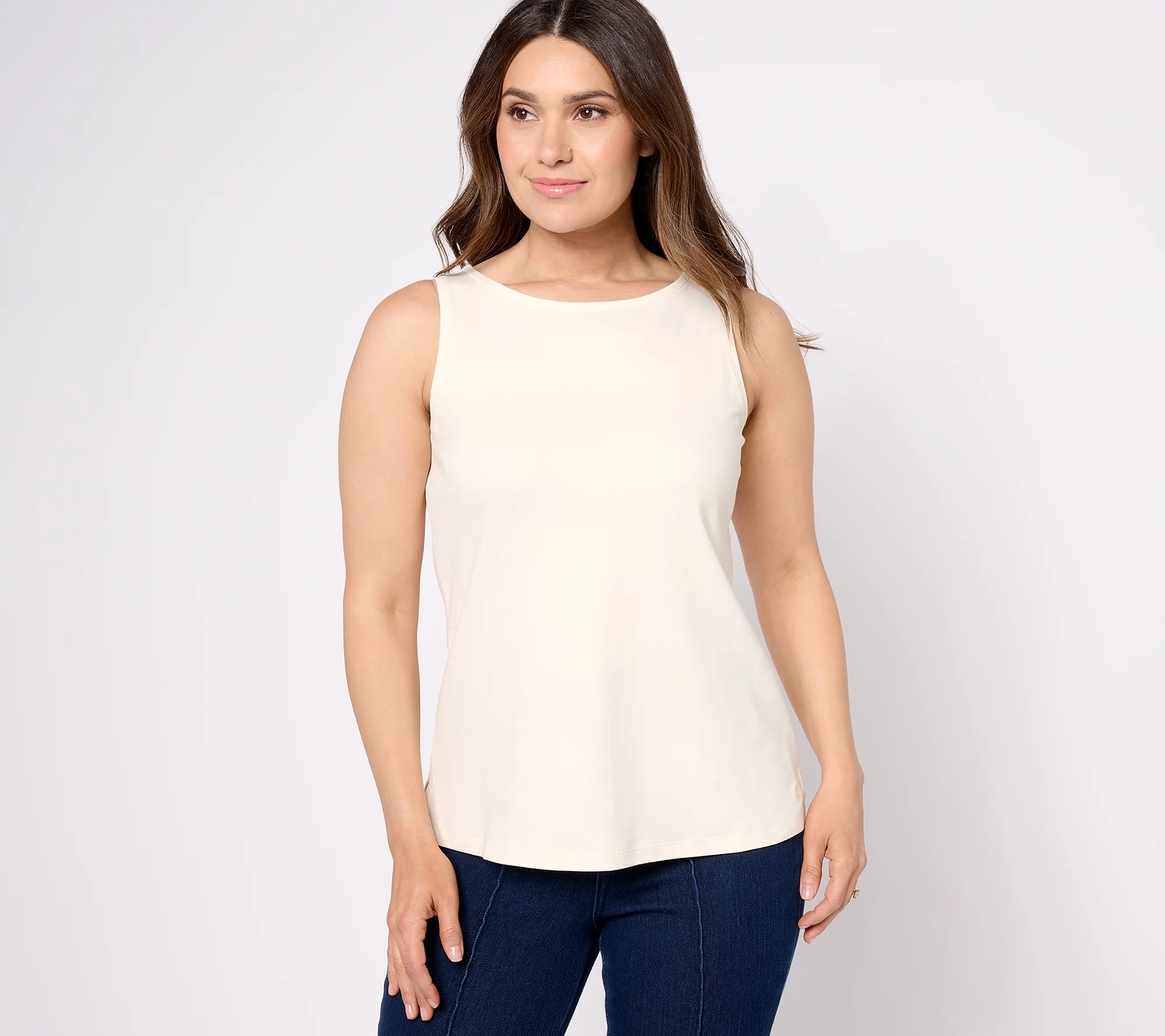 Isaac Mizrahi Live! Essentials Pima Cotton Sleeveless Top