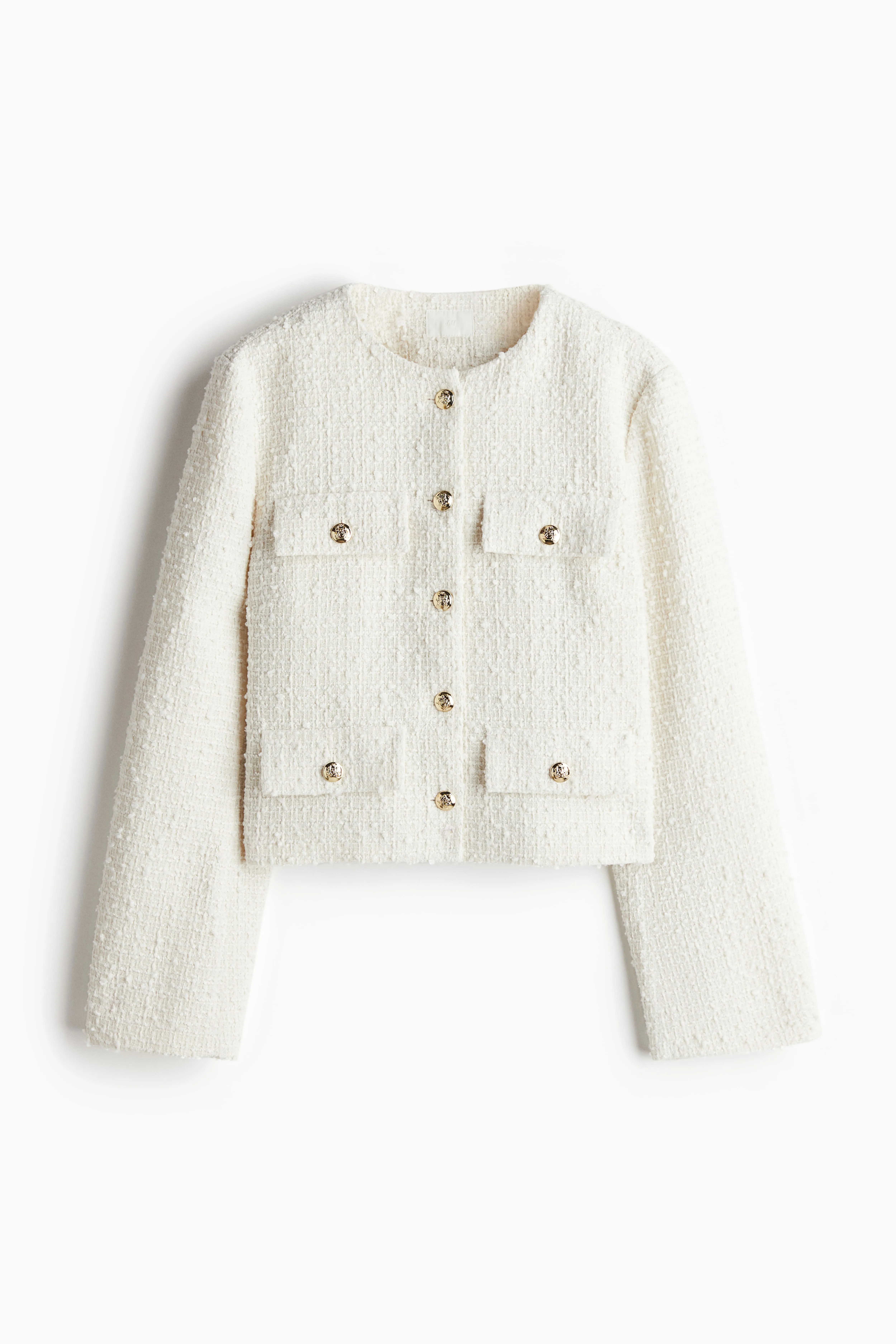 Jacket - Round neck - Long sleeve - White - Ladies | H&M GB