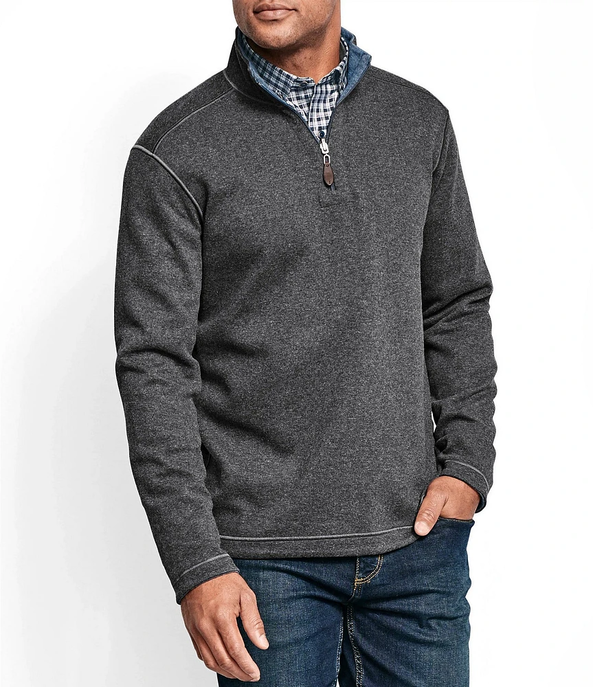 Johnston & Murphy Reversible Solid Quarter-Zip Pullover