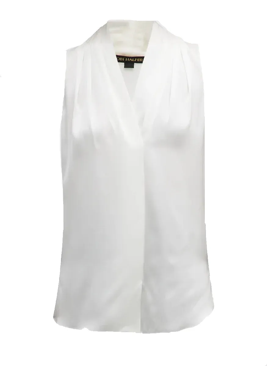 Kobi Halperin Mila Silk-Stretch Sleeveless Top in White