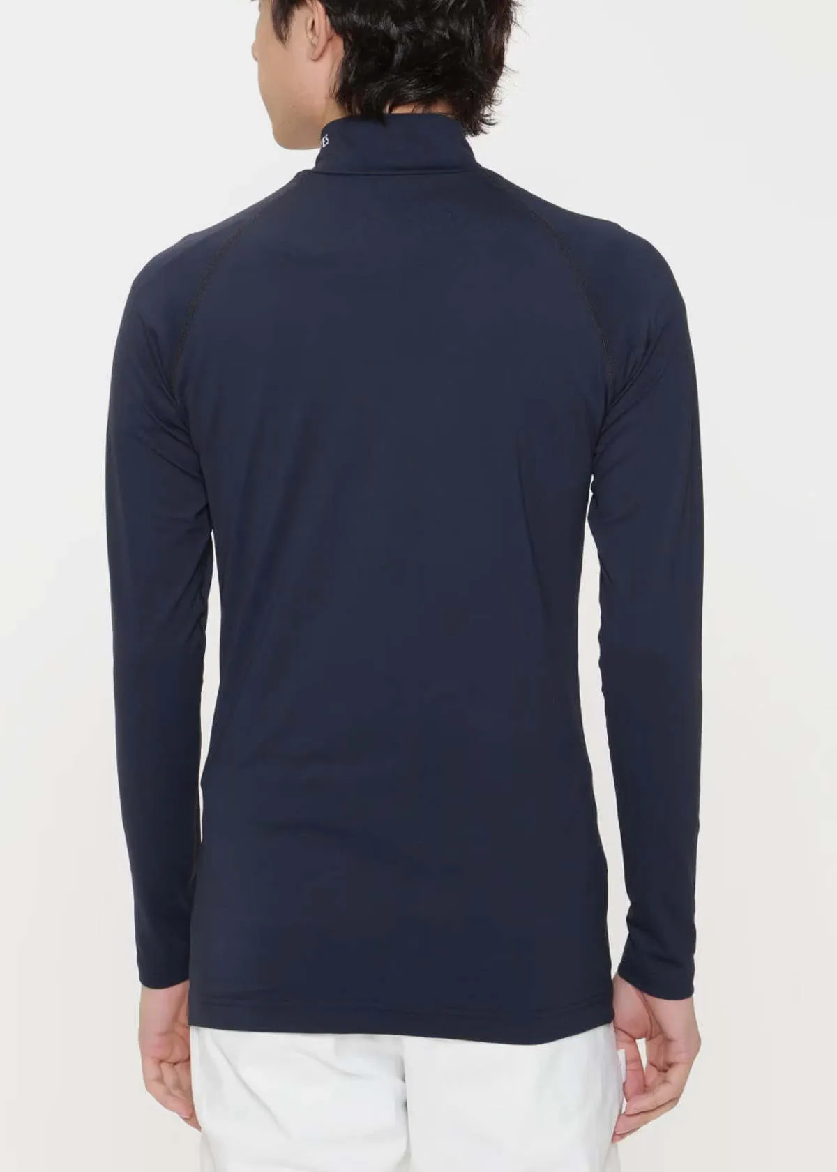 Long Sleeve High Neck Pullover - Navy