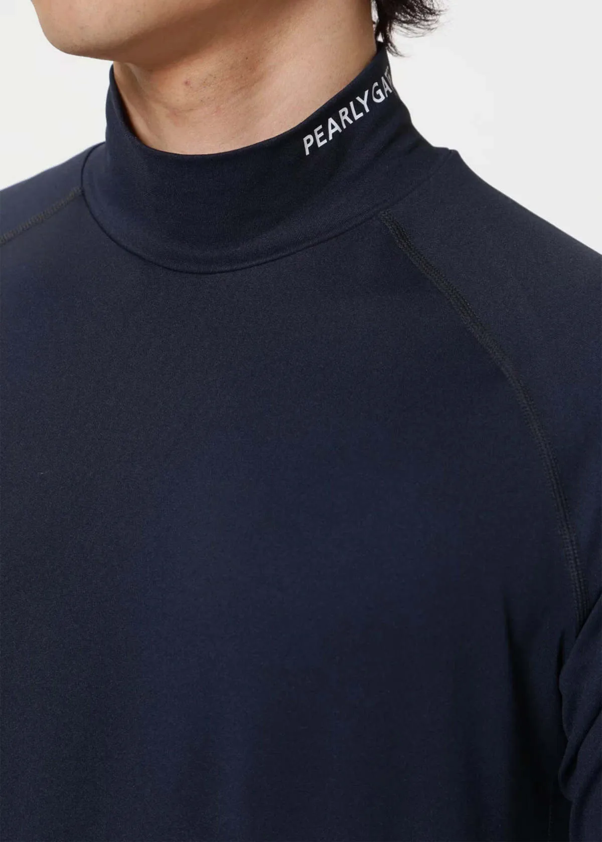 Long Sleeve High Neck Pullover - Navy