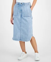 Macy's Nautica Jeans Women's Denim Utility Midi Skirt