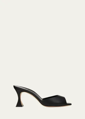 Manolo Blahnik Jadarona Leather Mule Sandals